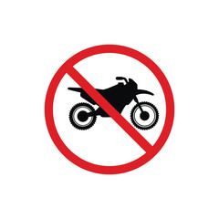 No motorcycle sign symbol isolated on white background