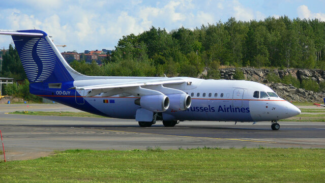 Brussels Airlines BAe 146-200 / Avro RJ85 aircraft at Stockholm Bromma Airport, Stockholm, Sweden