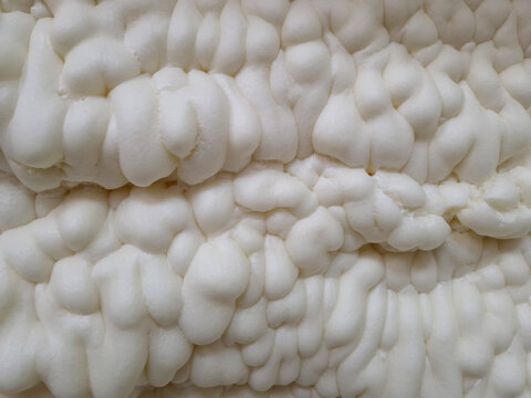 installation of polyurethane foam insulation with compressed gas goes through pipe through gun straight to the structure, it sticks like mush and swells like sponge. every crevice sealed, man, pipe 