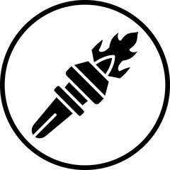 Vector Design Fire Torch Icon Style