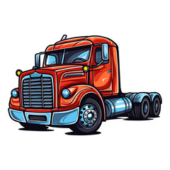 heavy truck Sticker, Truck Trailer illustration.