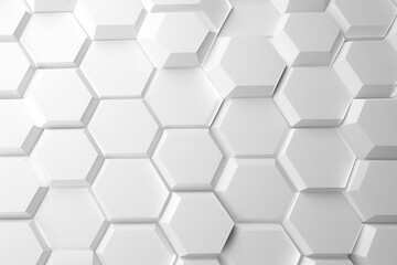 Fototapeta premium hexagonal white background with many different shapes