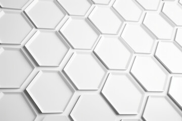 Fototapeta premium hexagonal white background with many different shapes