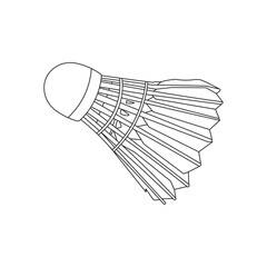 Hand drawn Kids drawing Cartoon Vector illustration shuttlecock Isolated in doodle style