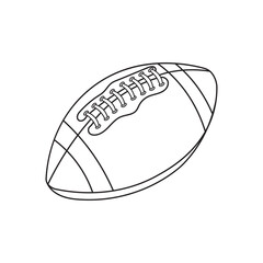Hand drawn Kids drawing Cartoon Vector illustration rugby ball Isolated in doodle style