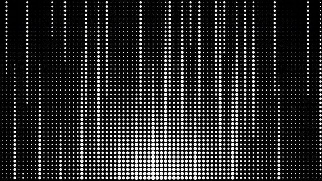 Animated halftone dots. White dots on alpha. Looped.
