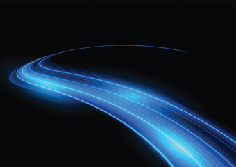 Modern abstract high-speed light motion effect on black background. vector illustration.