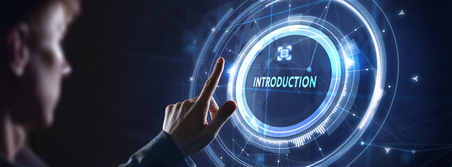 Business, technology, internet and network concept. Virtual screen of the future and sees the inscription: Introduction.