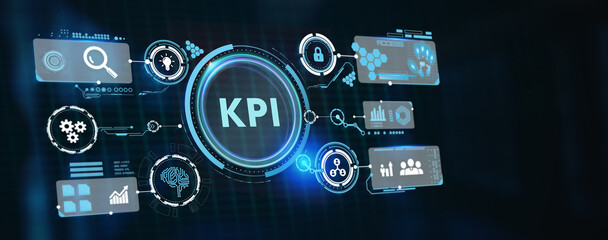 KPI Key Performance Indicator for Business Concept. Business, Technology, Internet and network concept. 3d illustration