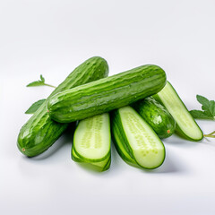 Cucumber isolated on white background with clipping path