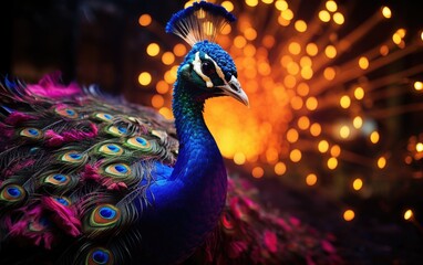 Peacock Splendor Wide Angle Photo of Enchanting Beauty.