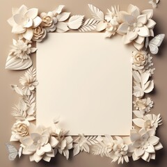 Note paper, picture frames, flowers, leaves, butterflies