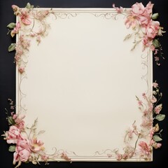Fototapeta premium Note paper, photo frame, flowers, leaves