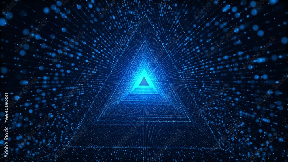 Poster technology digital wave background concept. motion waving dots particles. cyber or technology backgr