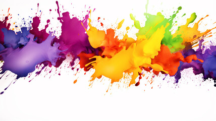 colorful paint splash isolated on white background