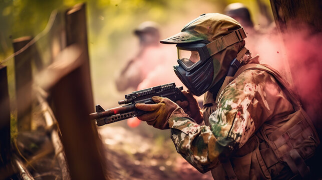 person playing paintball 