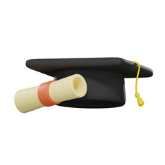 Graduation cap education 3d icon