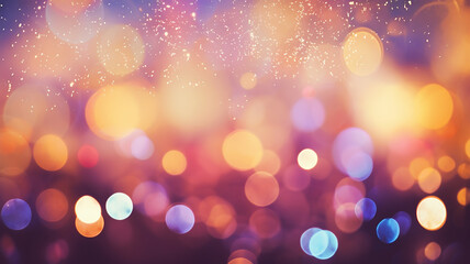 Christmas background of golden blue lights