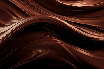 An artistic depiction of a flowing chocolate background. Generative AI