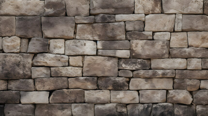 Ancient stone blocks wall texture background. generative AI.