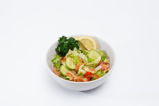 Thai style salmon fillet salad There were cucumbers and fresh salmon. Pictures for designing food menus