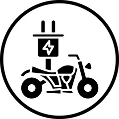 Electric Bike Icon Style