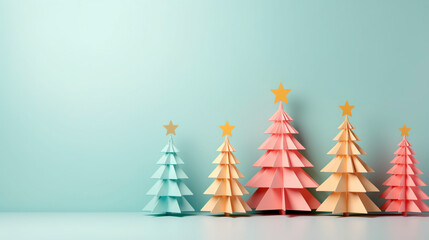 AI art Paper craft Christmas tree ペーパークラフト　クリスマスツリー