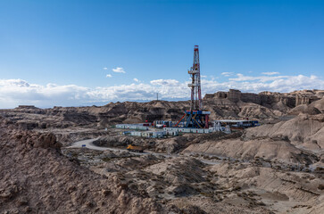 Oil Derricks on the Desert of Xinjiang, China
