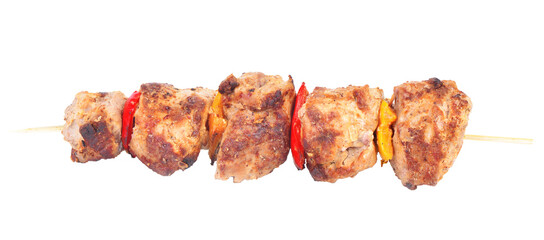 Shish kebab on skewers isolated