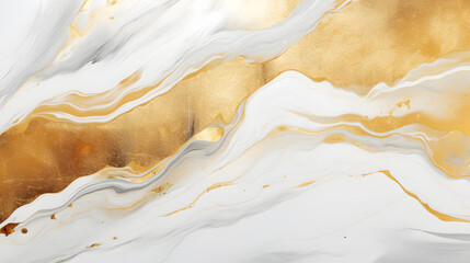 Liquid marble design abstract painting background with gold splash texture. generative AI.