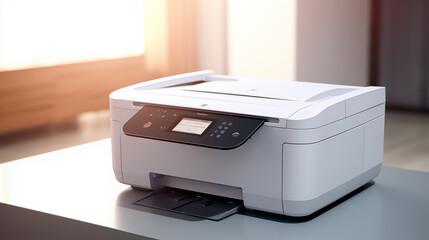 Compact laser home or office printer. - obrazy, fototapety, plakaty