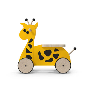 Yellow Wooden Car Toy PNG