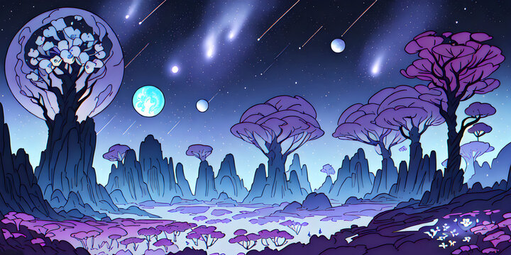 Amazing landscape of alien planet