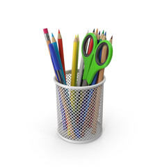 Pencil Cup With Pencils PNG