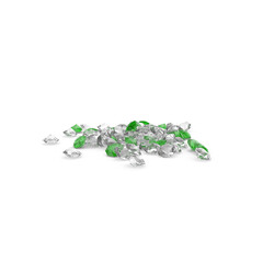 Pile of Diamonds Green White PNG