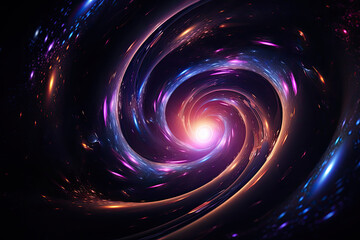 Obraz premium Twisting Celestial Spiral: Cosmic Blue and Purple Nebula