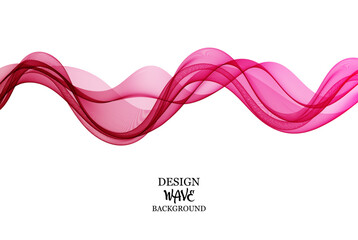 Red pink horizontal wave on a white background, abstract background, design element