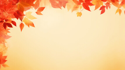 Fall leaves background with copy text space - ai generative