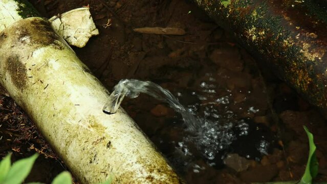 not focus on leaking PVC pipe that releases clear water.

