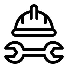 construction hat line icon