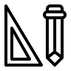 pencil and ruler line icon