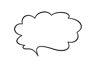 Manga speech bubbles element. Hand drawn chat boxe. Doodle manga speech balloon. Comic cartoon text bubble frame. Vector illustration isolated on white background.