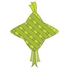 Green ketupat in Islamic New Year celebration vector