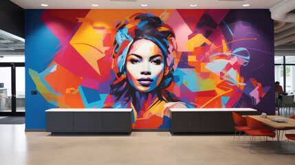 Employees create a vibrant mural celebrating diversity and unity.