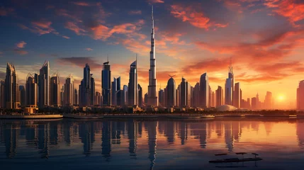 Wandcirkels aluminium The Dubai skyline © RedFish