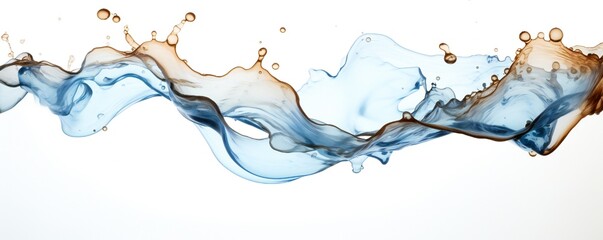 Dirty brown water colliding with clean fresh blue water on white background Generative AI