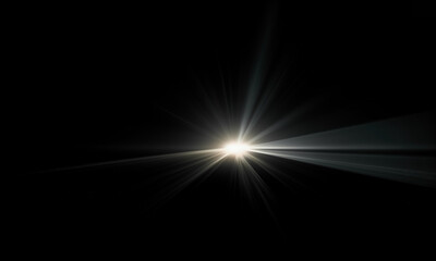 Beautiful light flares. Glowing streaks on dark background