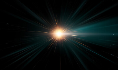 Obraz premium Beautiful light flares. Glowing streaks on dark background
