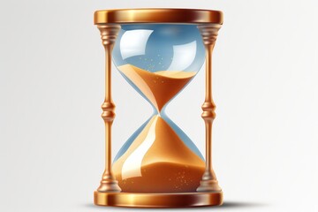 3d realistic sand clock illustration, simple hourglass