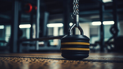 Grip strength trainer on clean gym floor no individuals.